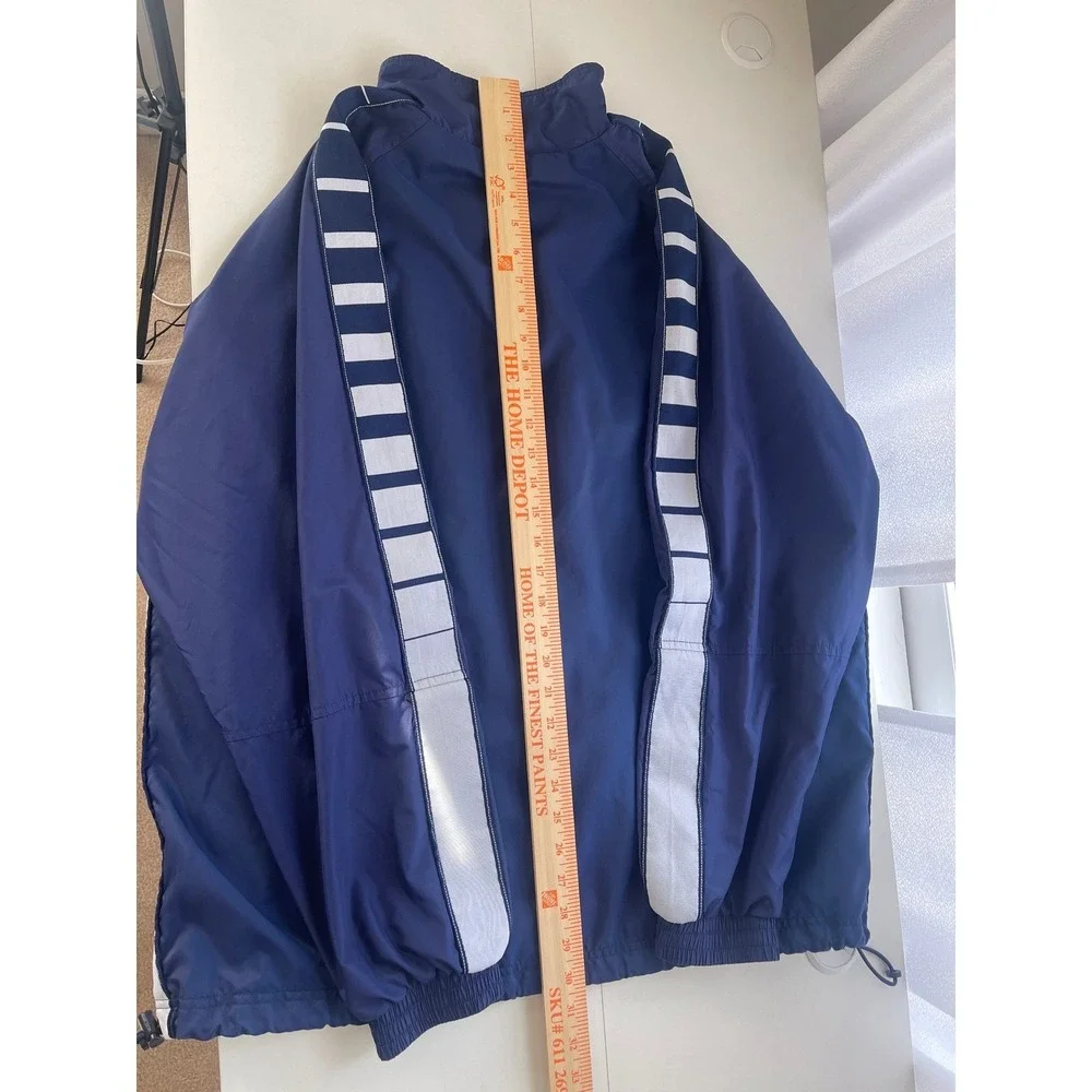 Adidas‎ Mens Track Jacket Full Zip Wind Breaker Navy Blue Nylon Size XL